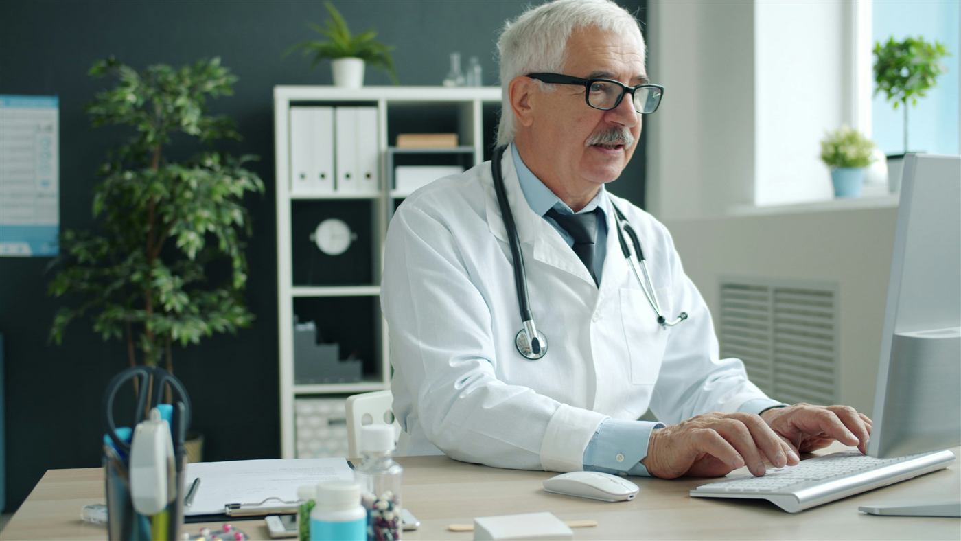 Veterinário analisando prontuário médico de pet